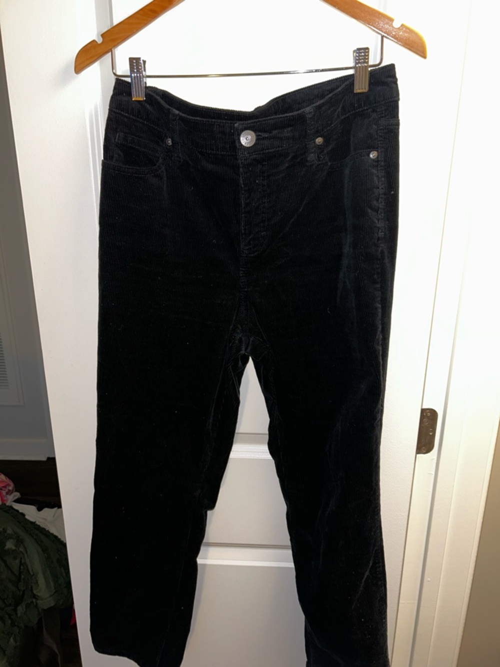 Style & Co. Black Corduroy Straight-Leg Trousers